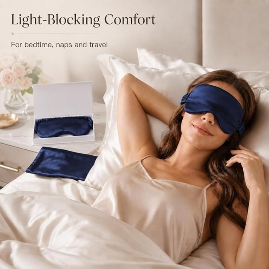 Silk Sleep Mask Light Blocking - Luxury Skincare Gifts For Women recensione e prezzo