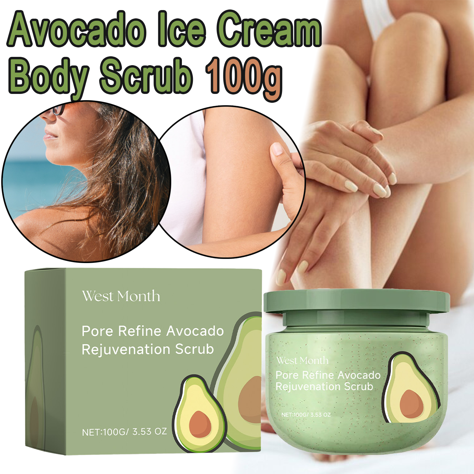 Avocado Ice Cream Body Scrub 1 - Luxury Skincare Gift Set For Women recensione e prezzo