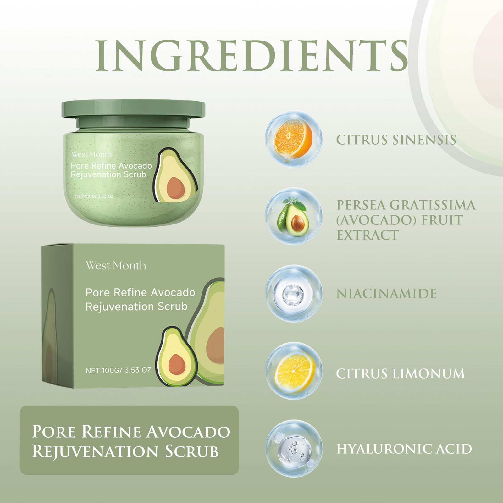 Avocado Ice Cream Body Scrub 1 - Luxury Skincare Gift Set For Women recensione e prezzo